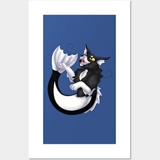 Purrmaid: Tuxedo Bicolor Posters and Art